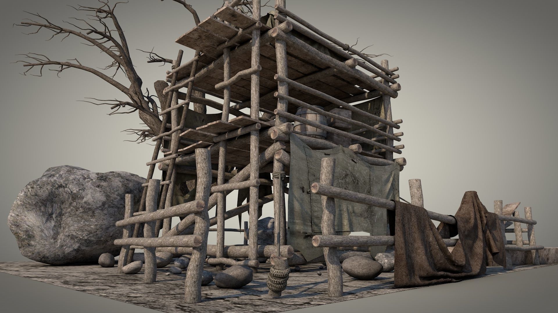 Survival Tent v9 3D model_7