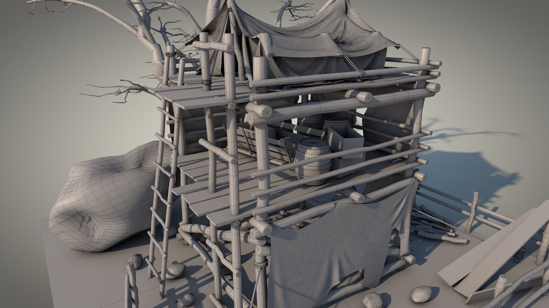 Survival Tent v9 3D model_13