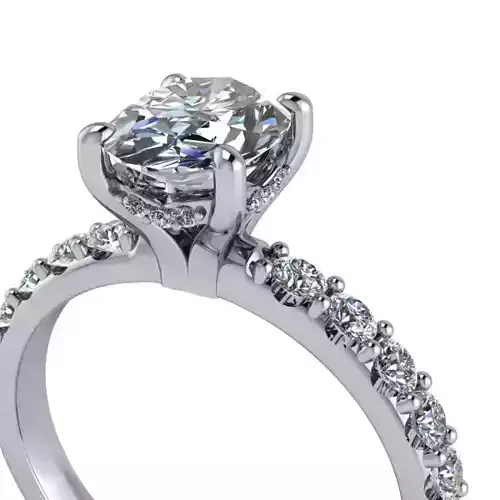 Modern Style Oval Bridal engagement Solitaire promise ring 