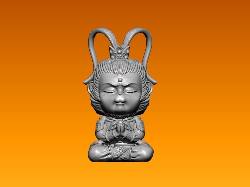 Sun WUKONG baby - 3d print - 3d model - CNC wood 3D print model_1
