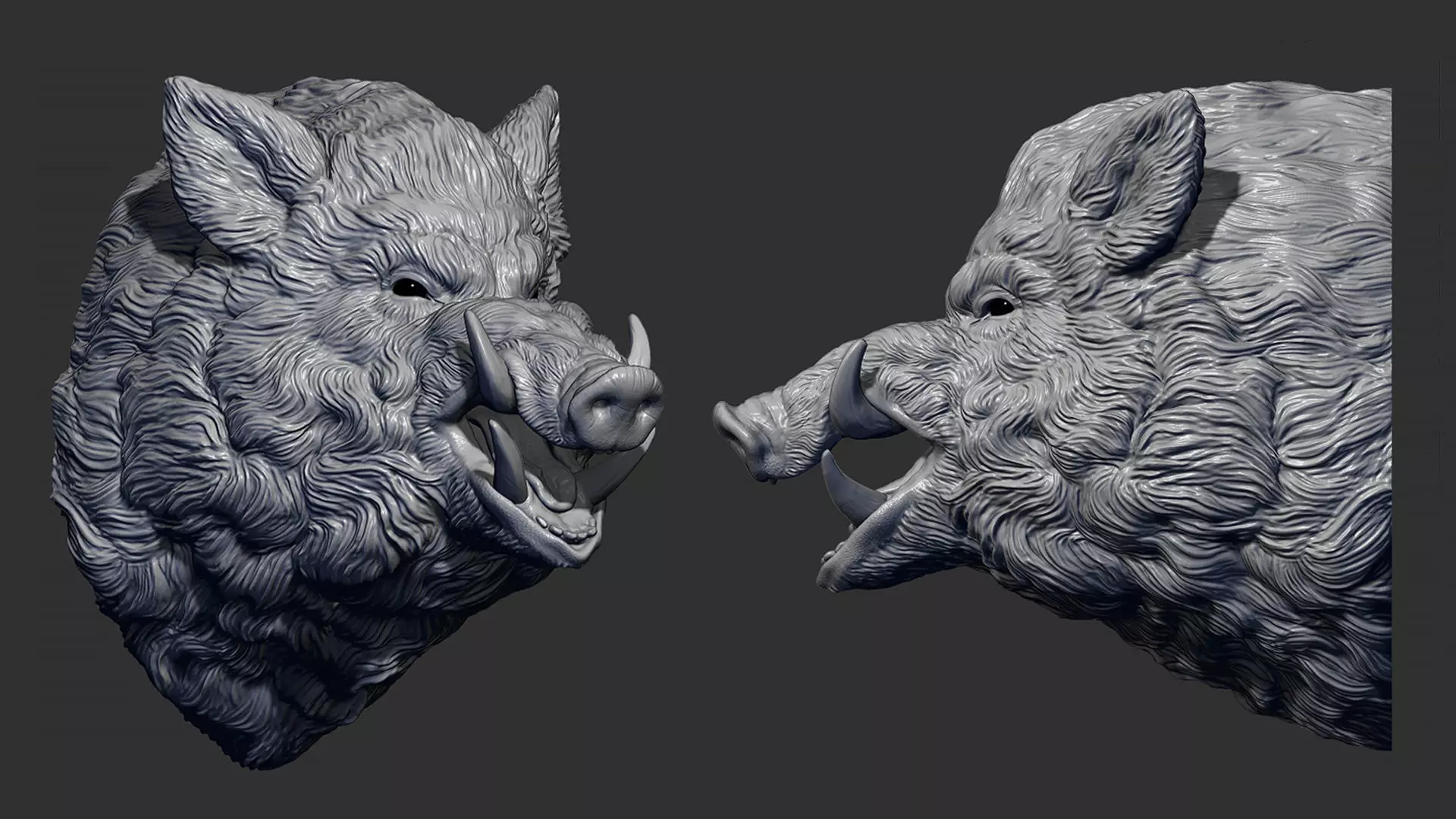 Wild boar hog 3D print model_0