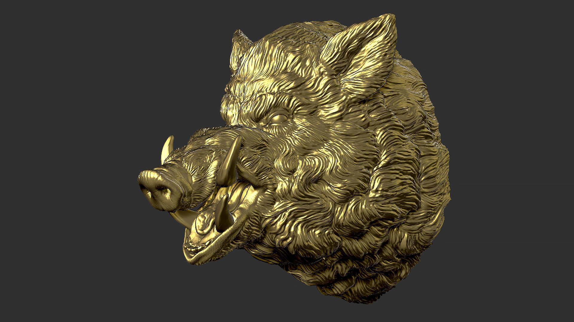 Wild boar hog 3D print model_9