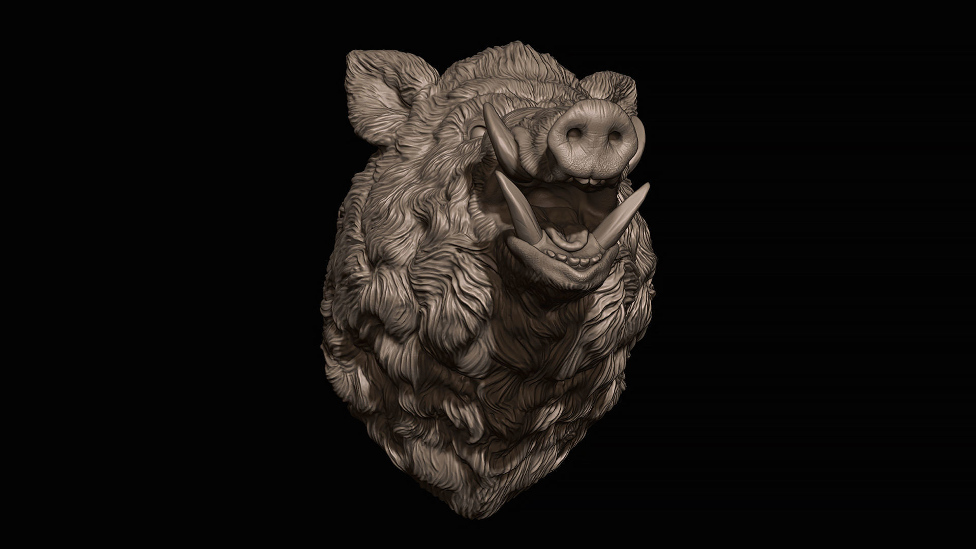 Wild boar hog 3D print model_16