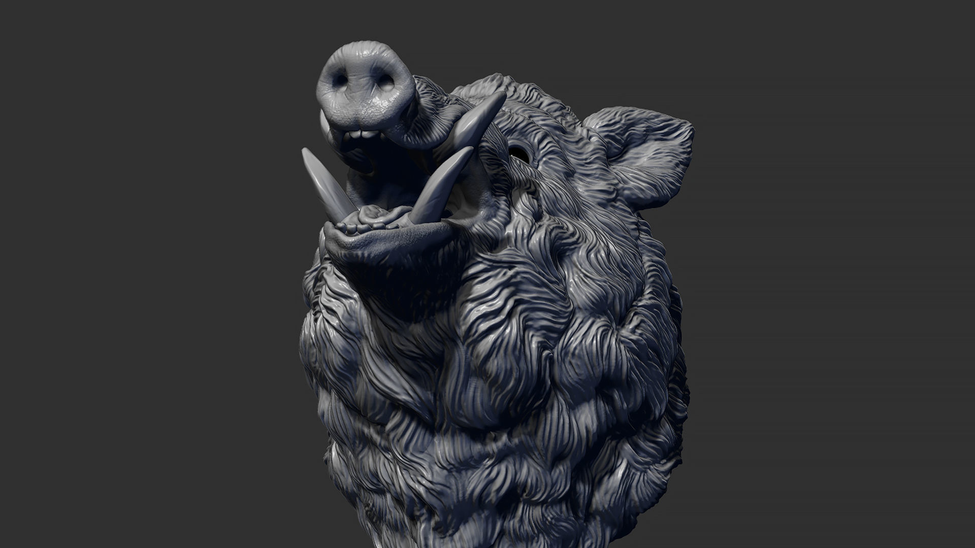 Wild boar hog 3D print model_6