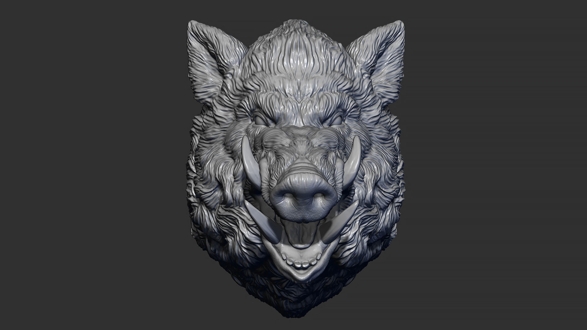 Wild boar hog 3D print model_2