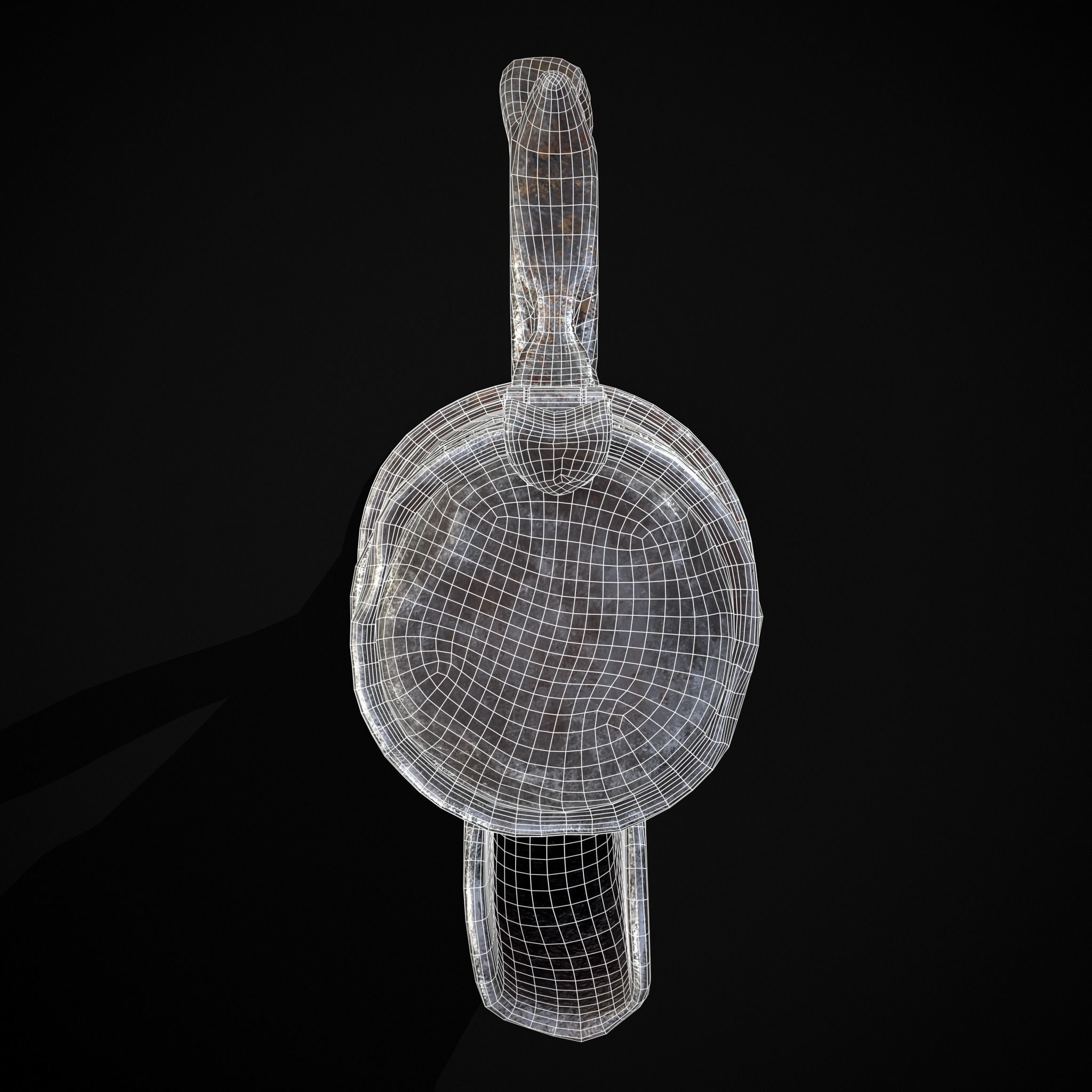 Worn Decorated Pewter Flagon Low-poly 3D model_14