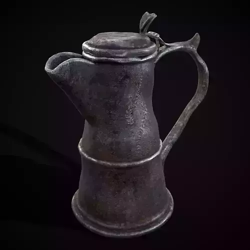 Worn Decorated Pewter Flagon Low-poly 3D model