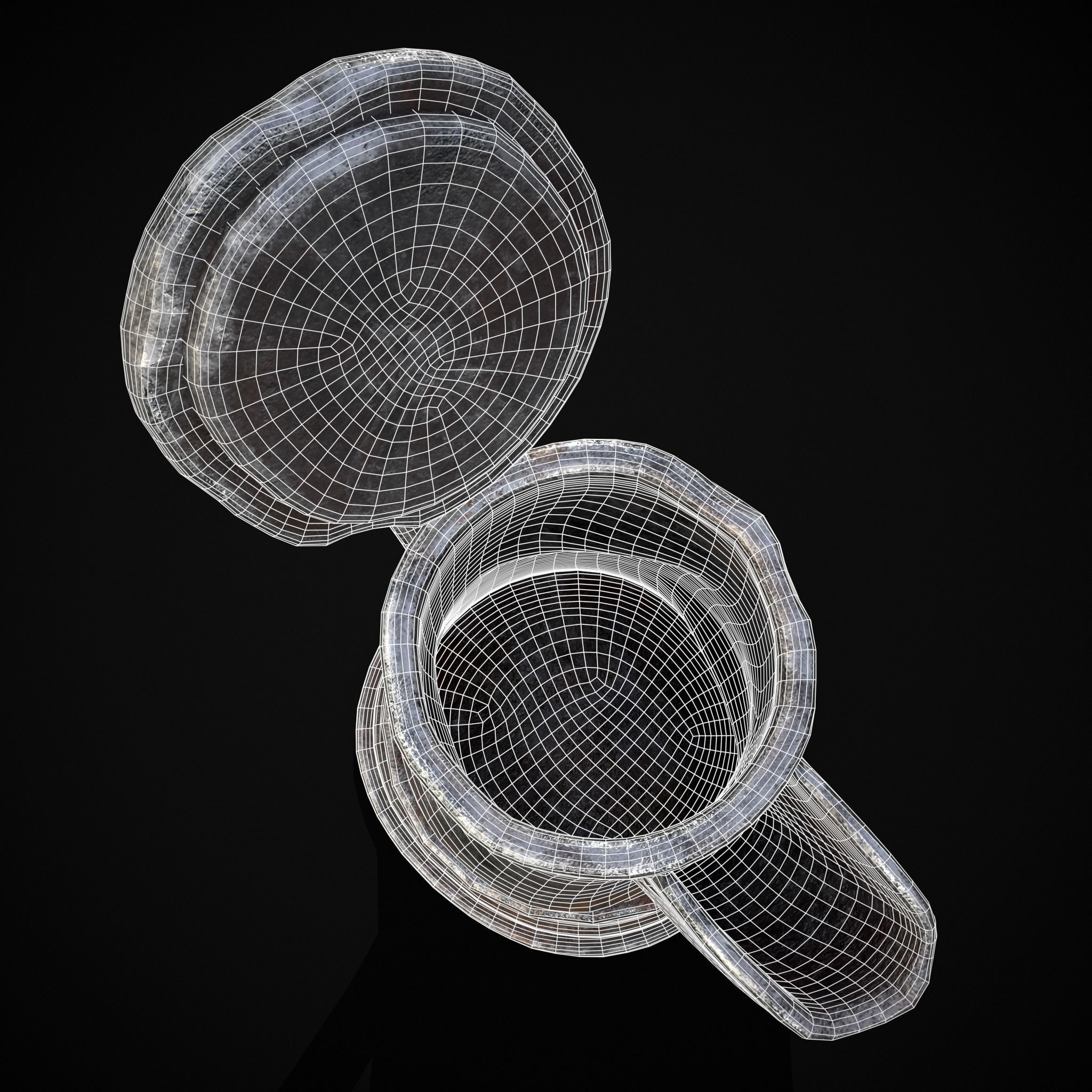 Worn Decorated Pewter Flagon Low-poly 3D model_20