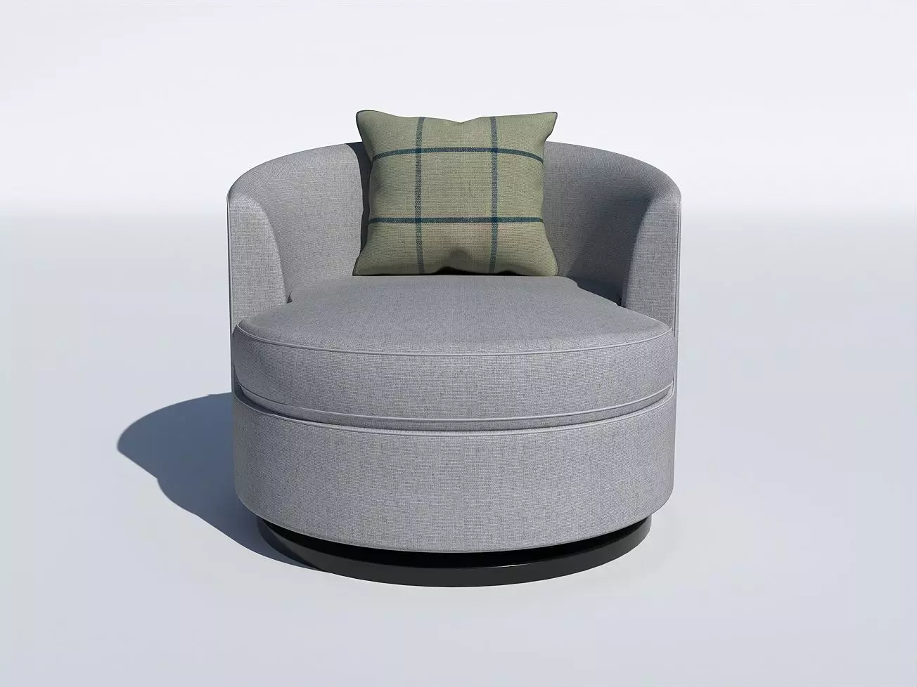kresla swivel chair with plaid pillow 3D model