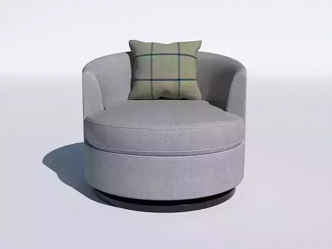 kresla swivel chair with plaid pillow