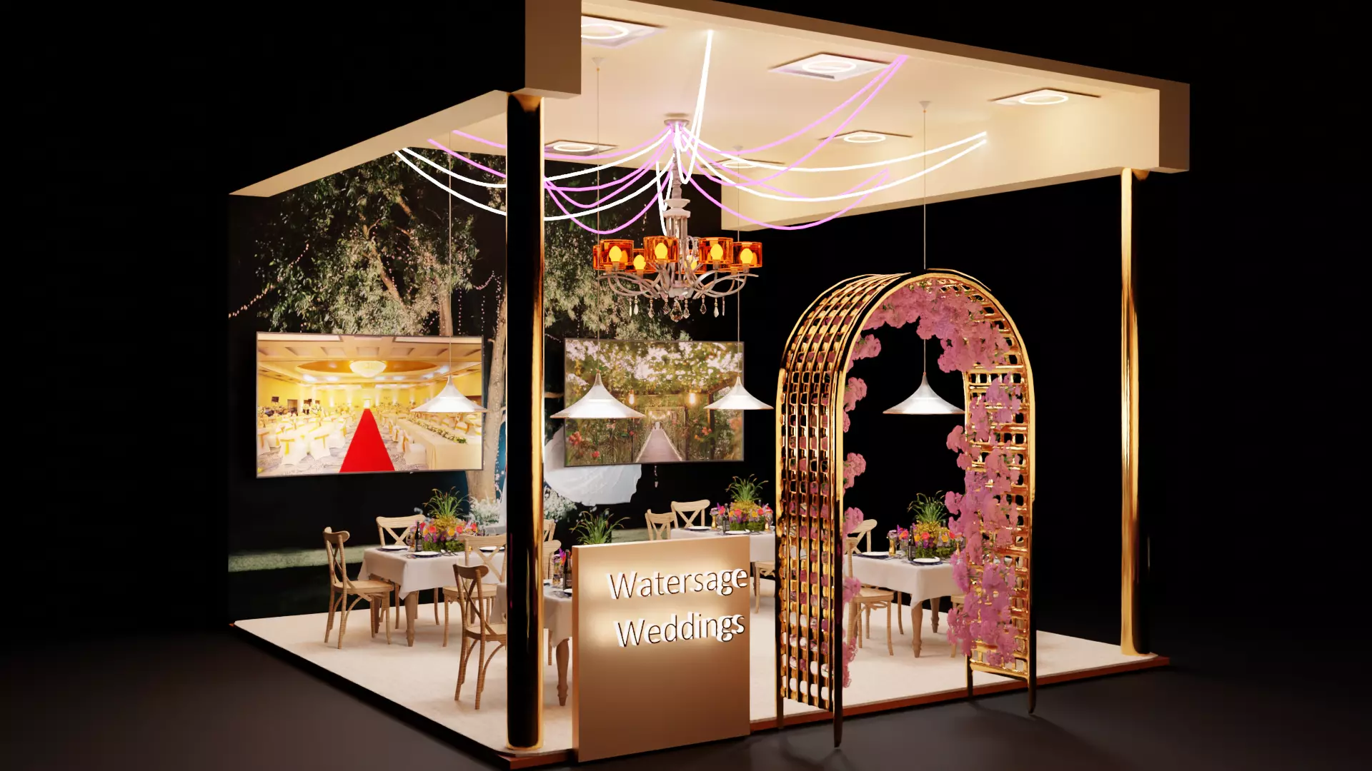 Exhibition hotel stall 3D model_0