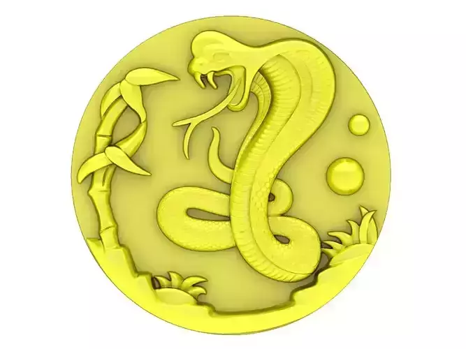 A4661 Snake Croban Coin Pendant 3D Model