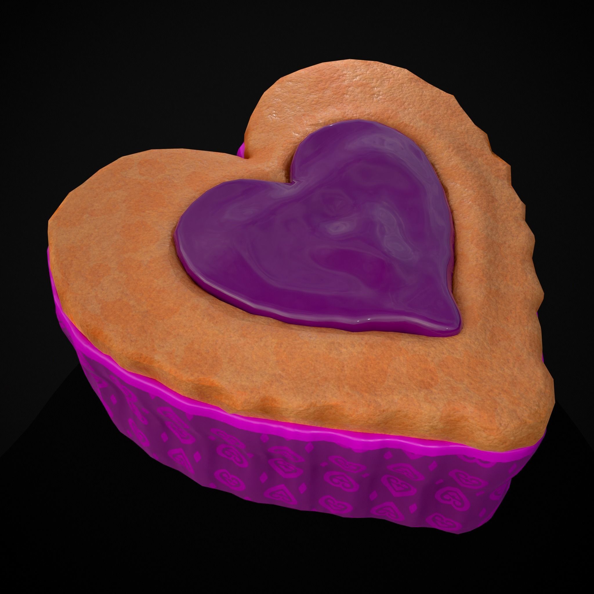 Valentines Jelly Heart Pastry Low-poly 3D model_29