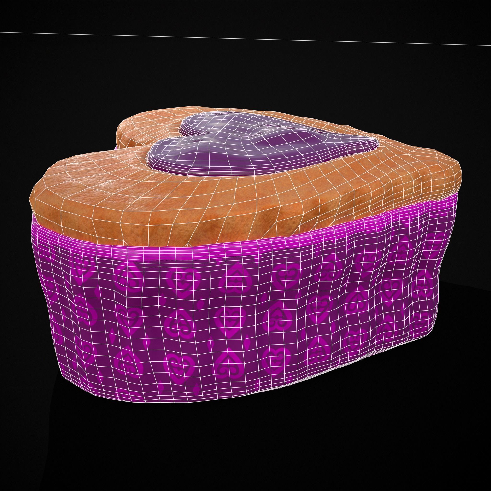 Valentines Jelly Heart Pastry Low-poly 3D model_22