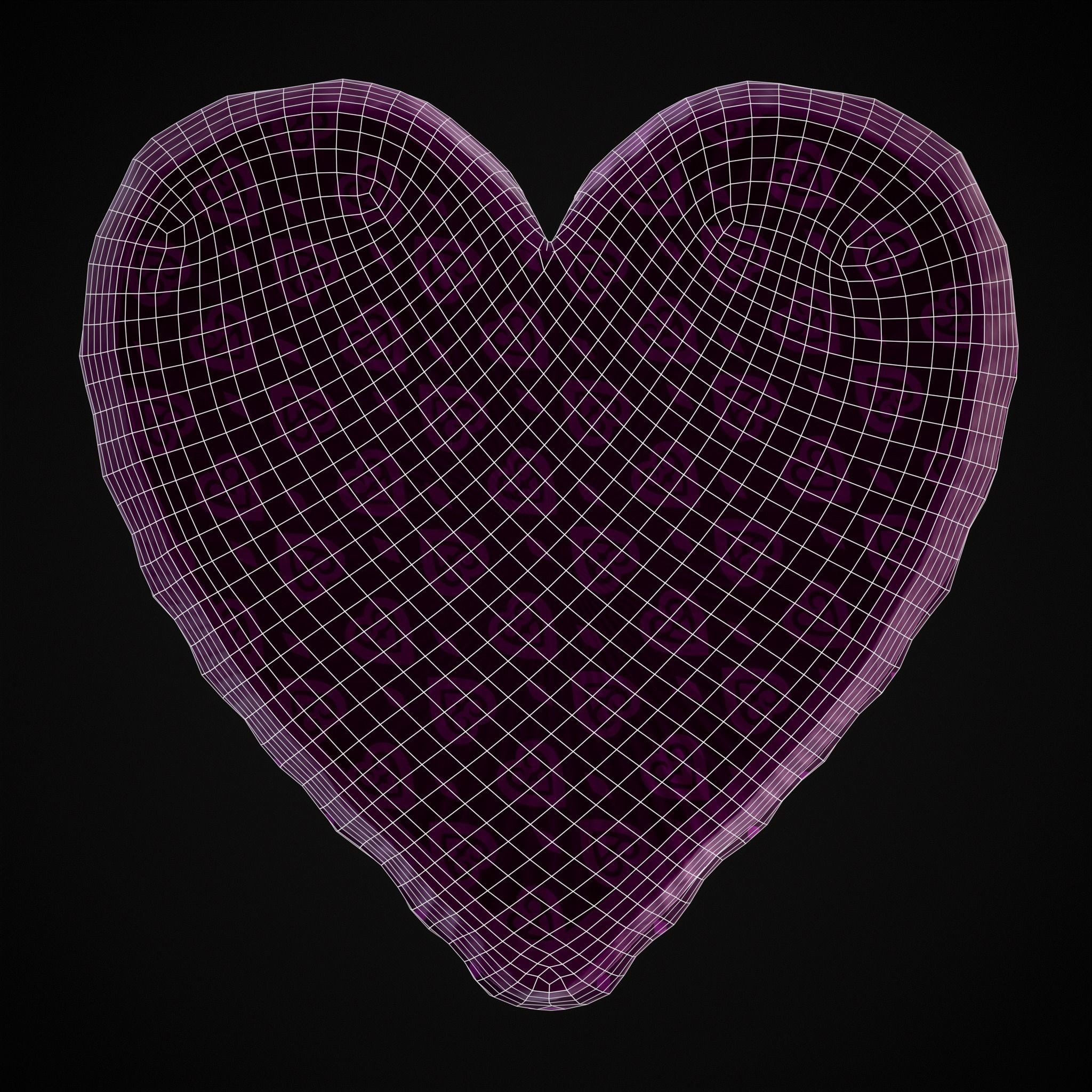 Valentines Jelly Heart Pastry Low-poly 3D model_10