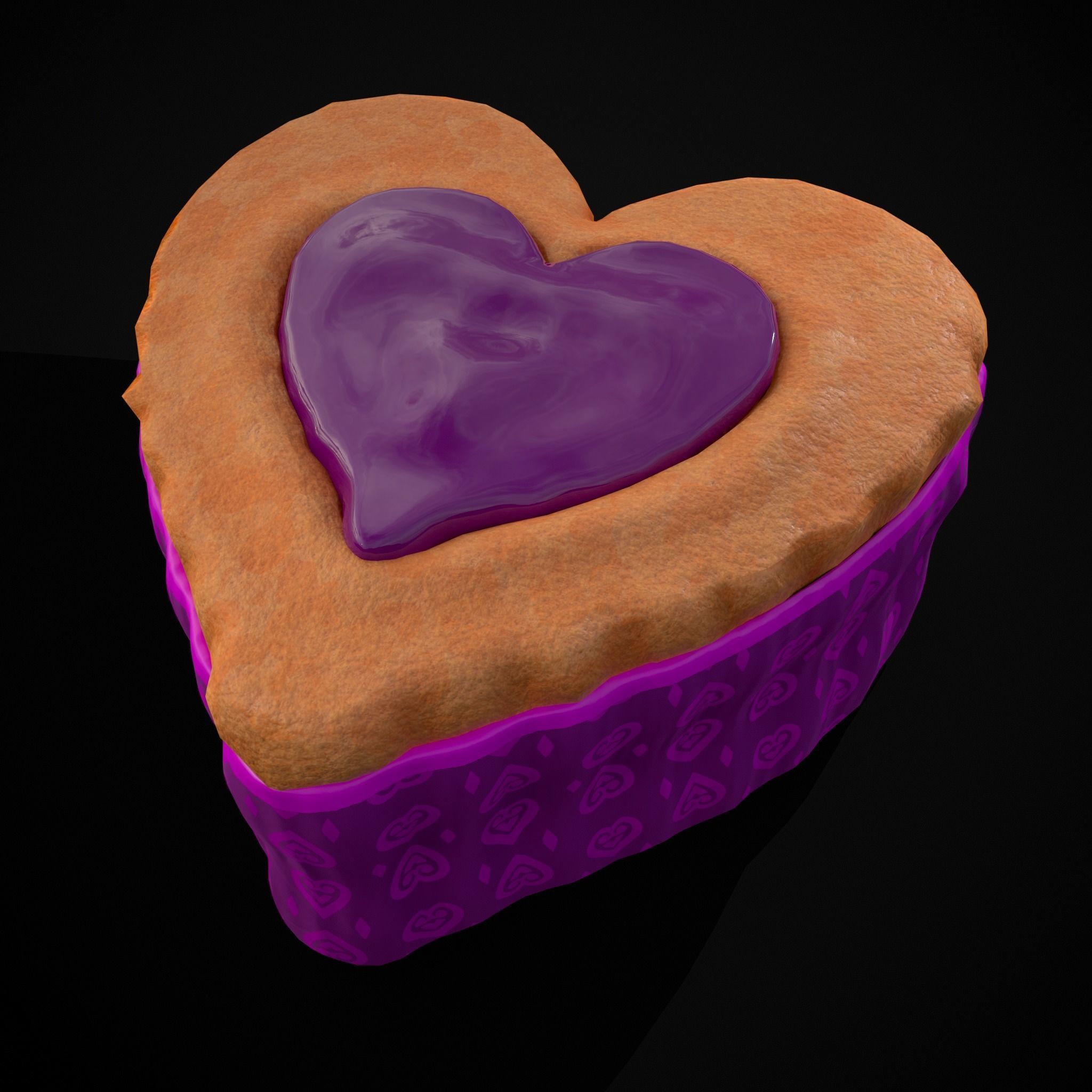 Valentines Jelly Heart Pastry Low-poly 3D model_19