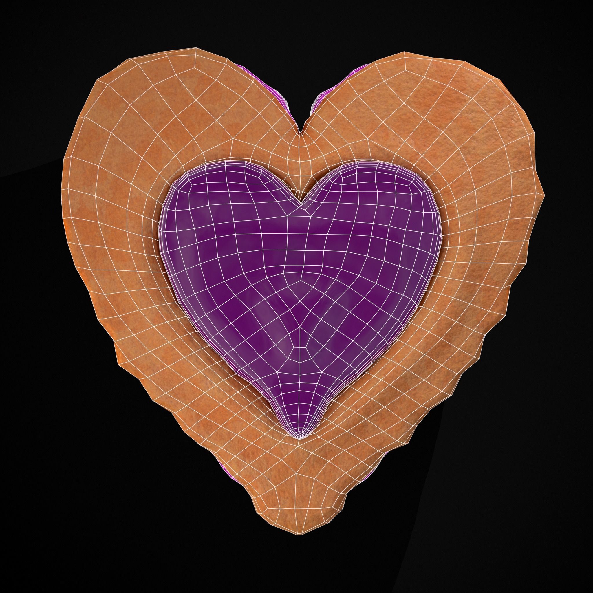 Valentines Jelly Heart Pastry Low-poly 3D model_12