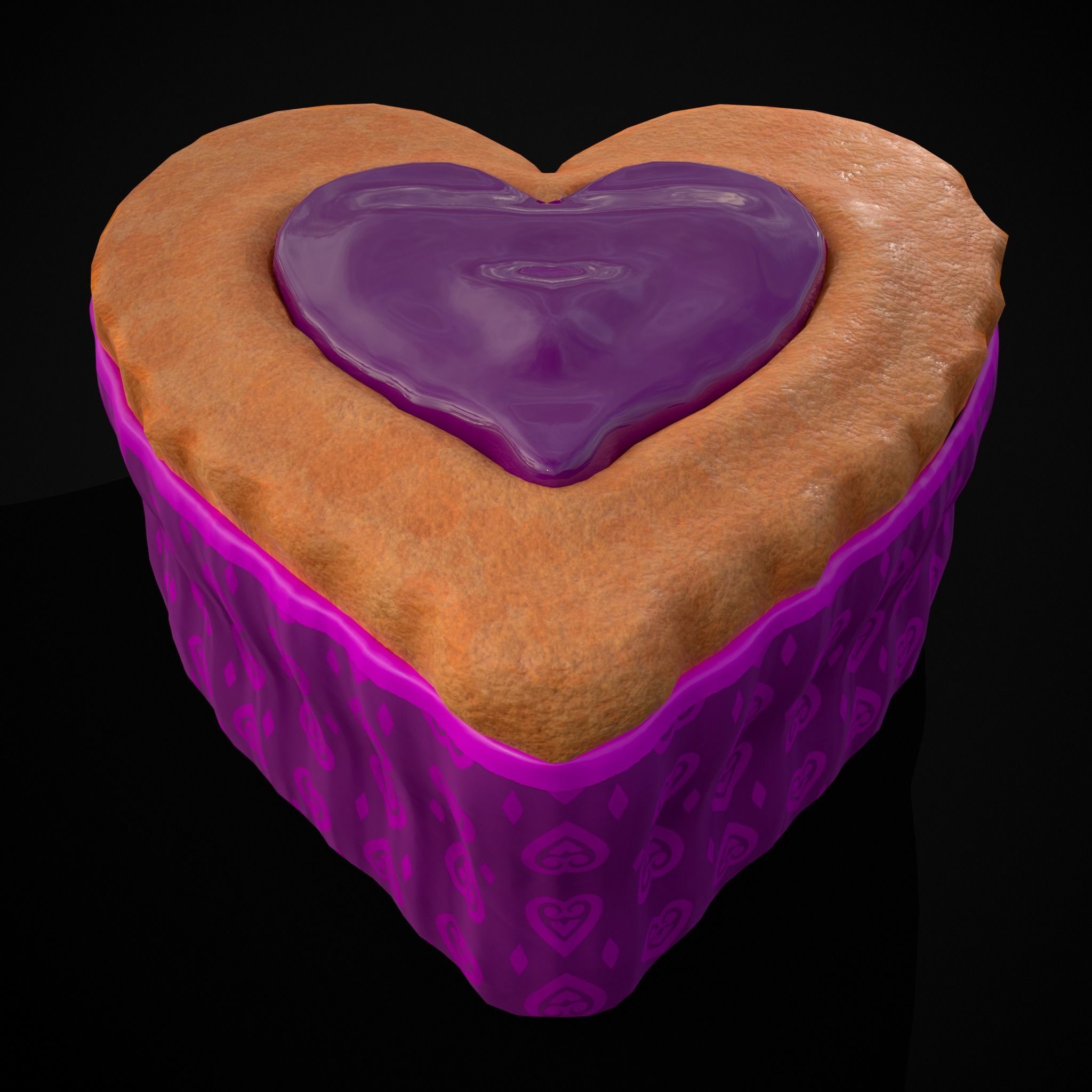 Valentines Jelly Heart Pastry Low-poly 3D model_5