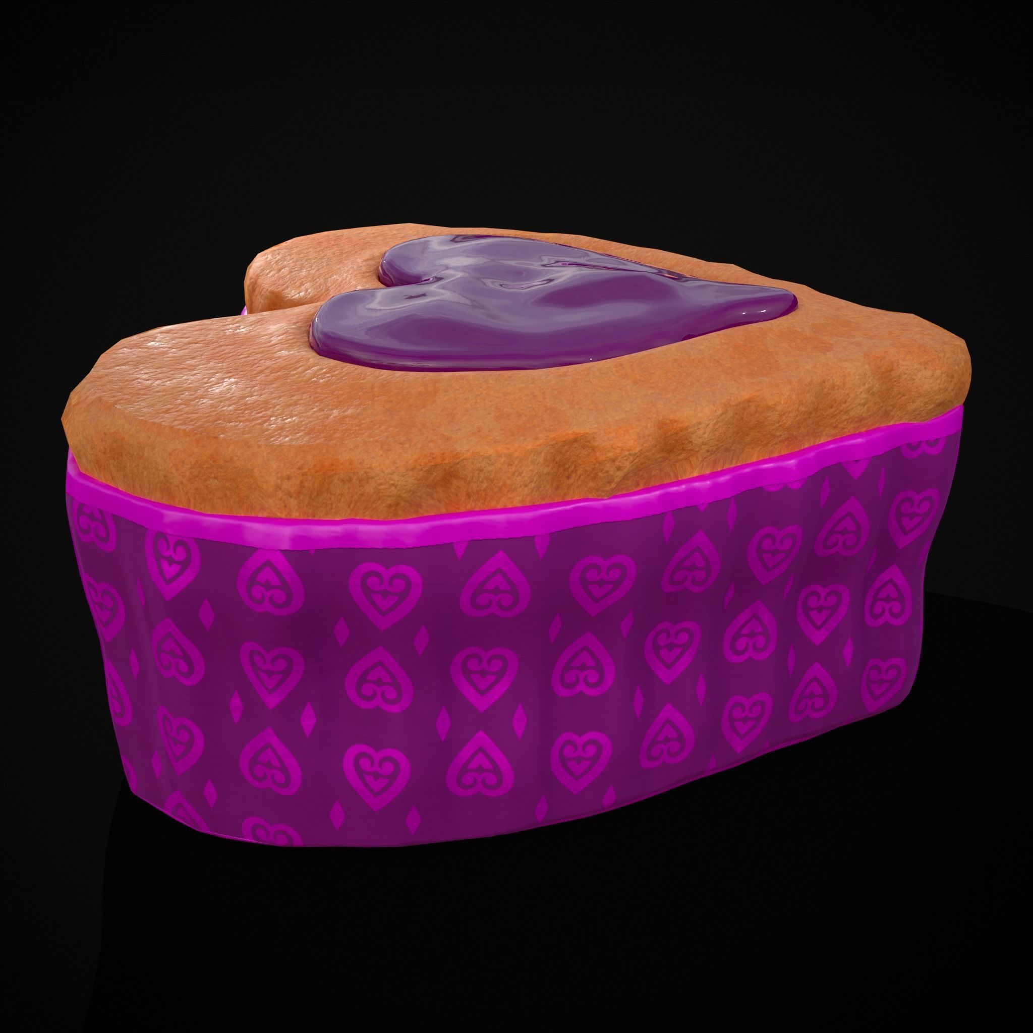 Valentines Jelly Heart Pastry Low-poly 3D model_21