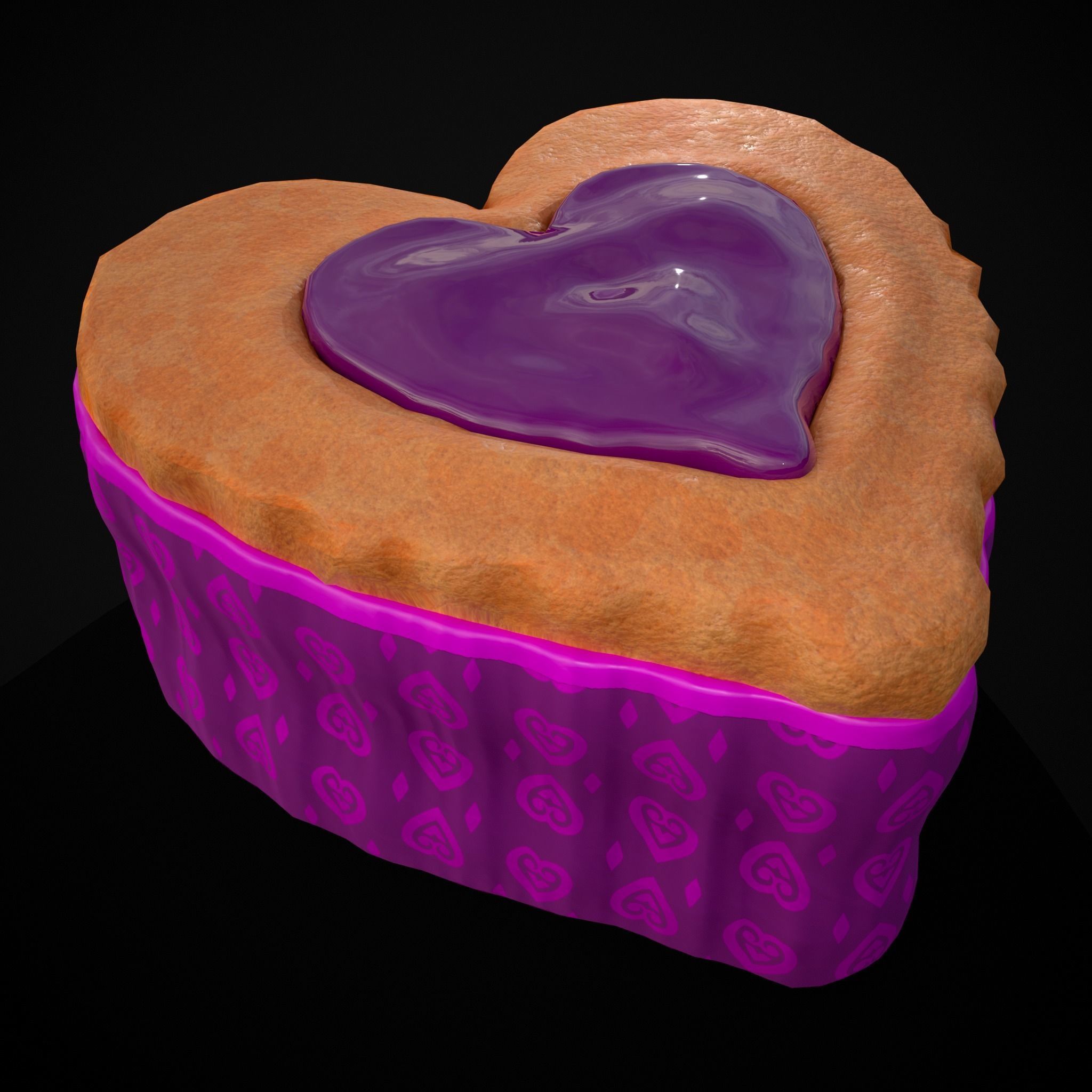 Valentines Jelly Heart Pastry Low-poly 3D model_13