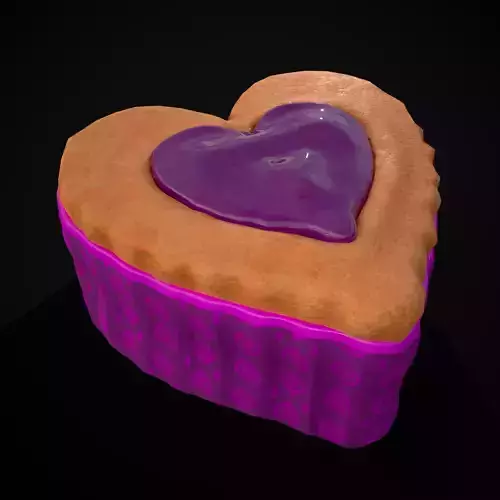 Valentines Jelly Heart Pastry Low-poly 3D model