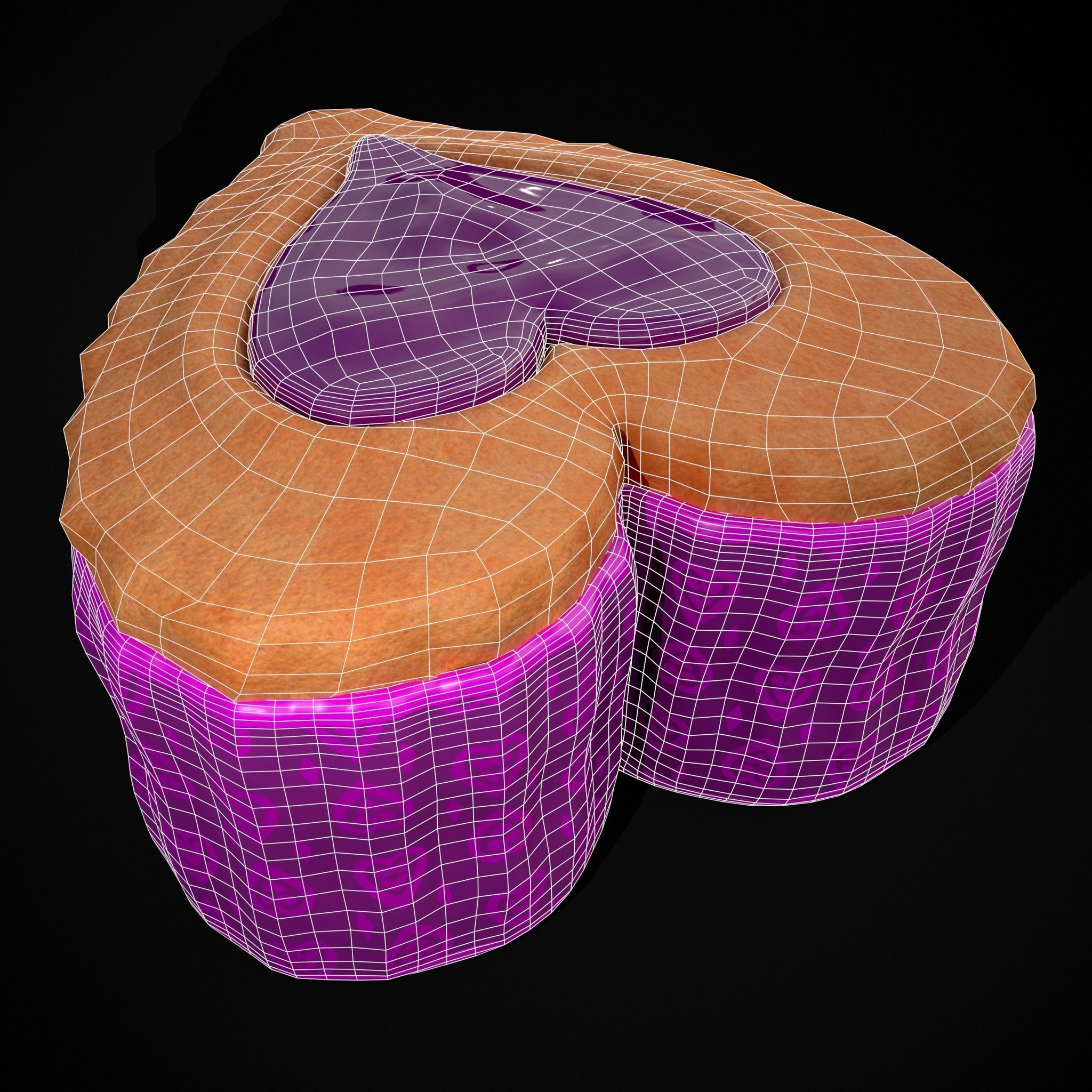 Valentines Jelly Heart Pastry Low-poly 3D model_28