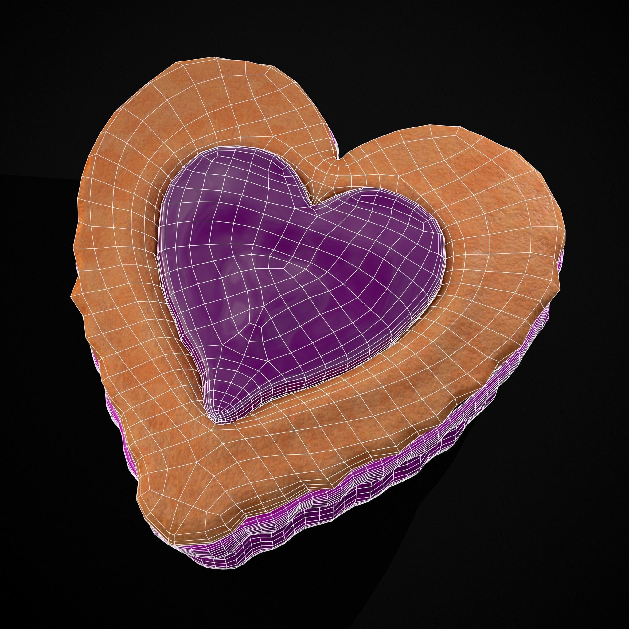 Valentines Jelly Heart Pastry Low-poly 3D model_26