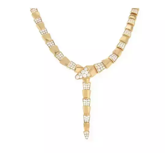 Bulgari Serpenti Viper necklace in pink gold and diamonds