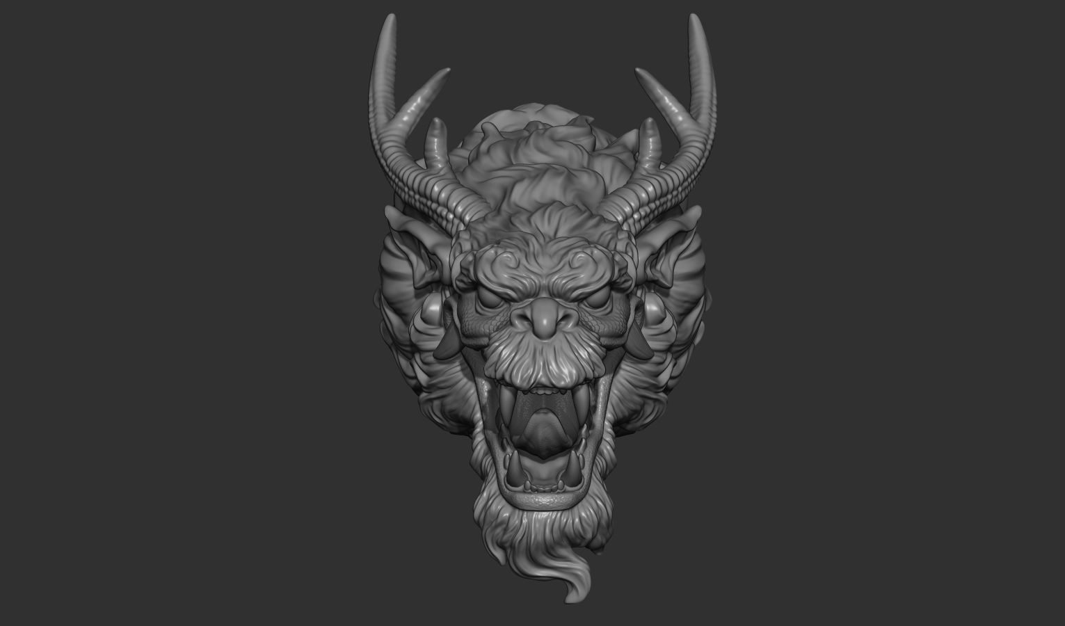 Chinese dragon head 3D print model_15
