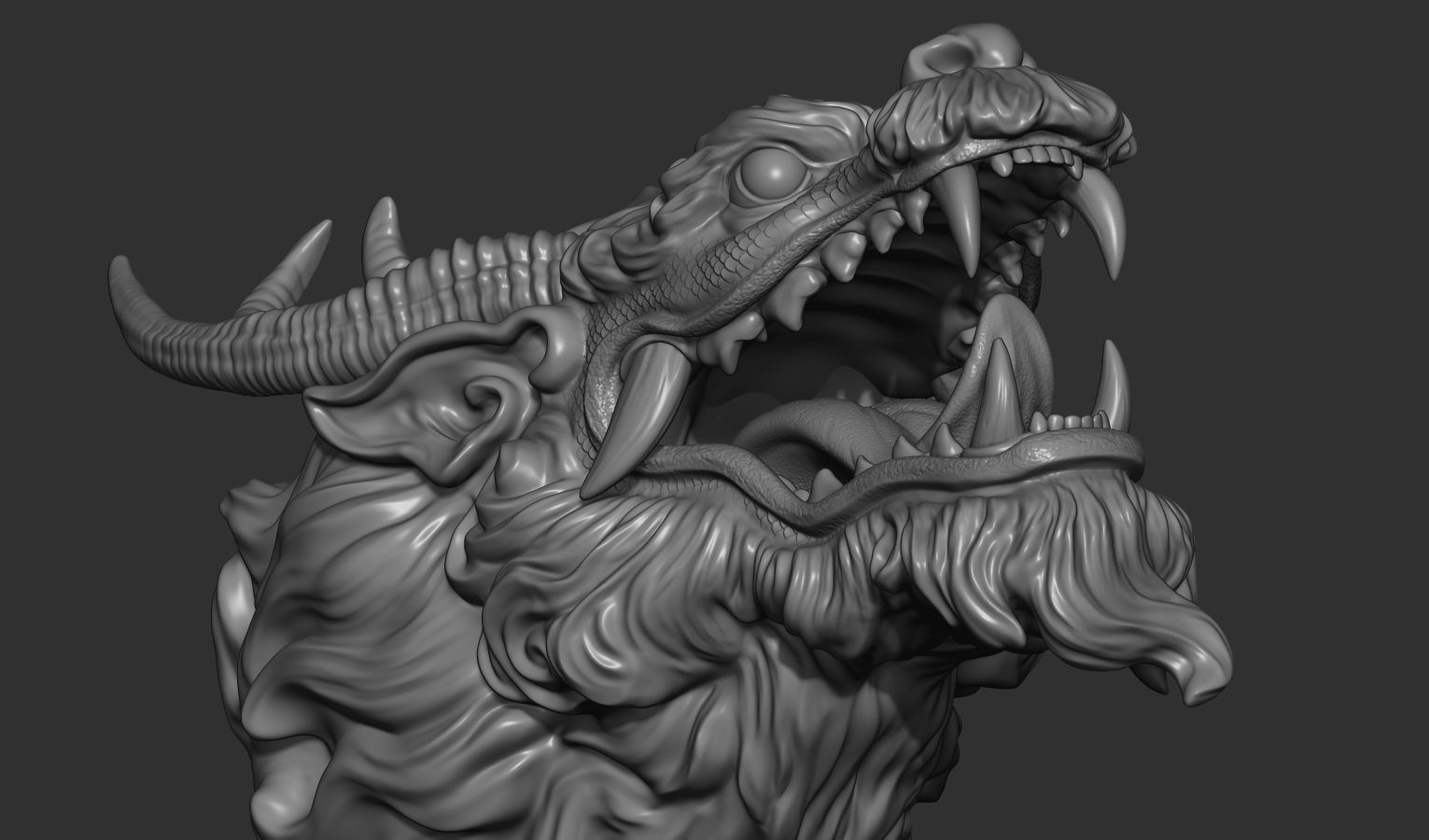 Chinese dragon head 3D print model_17