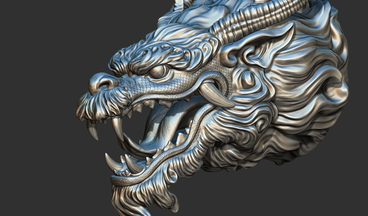 Chinese dragon head 3D print model_1