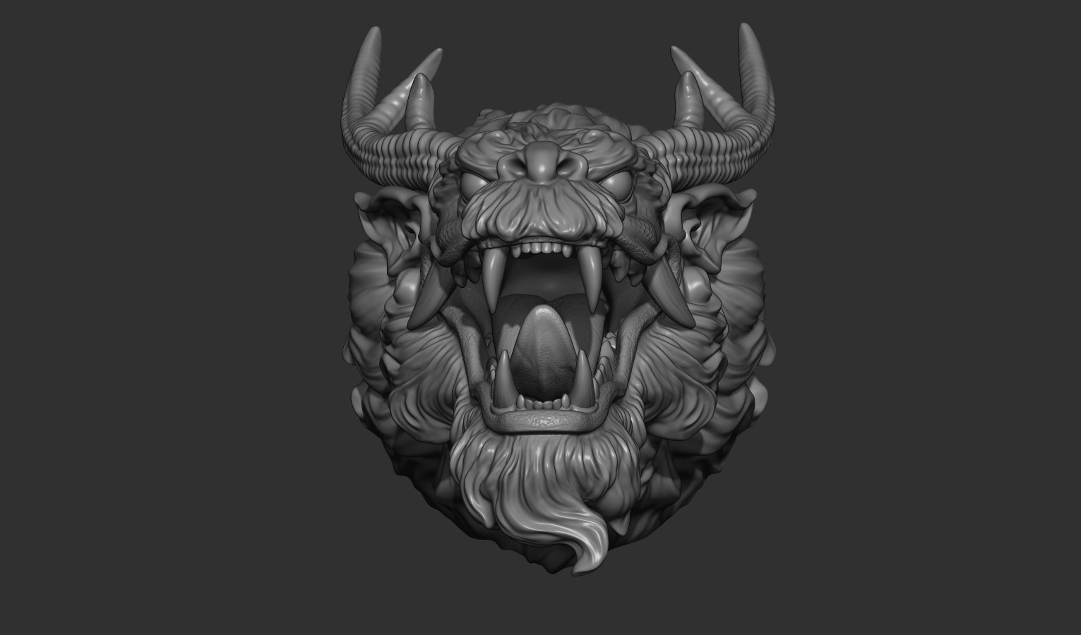 Chinese dragon head 3D print model_16