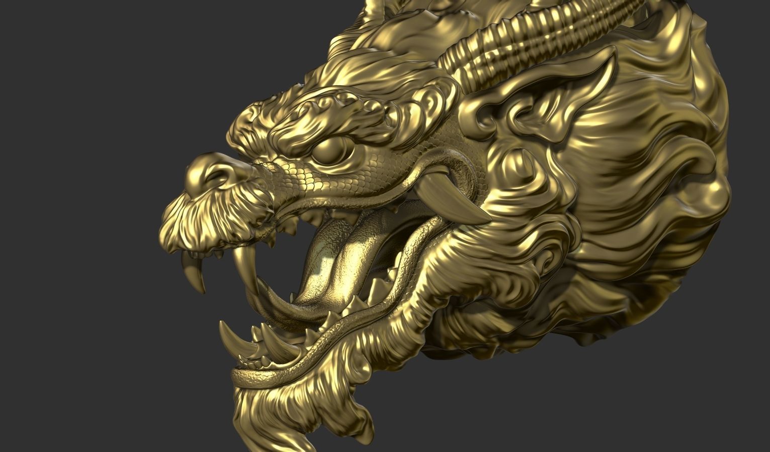 Chinese dragon head 3D print model_4