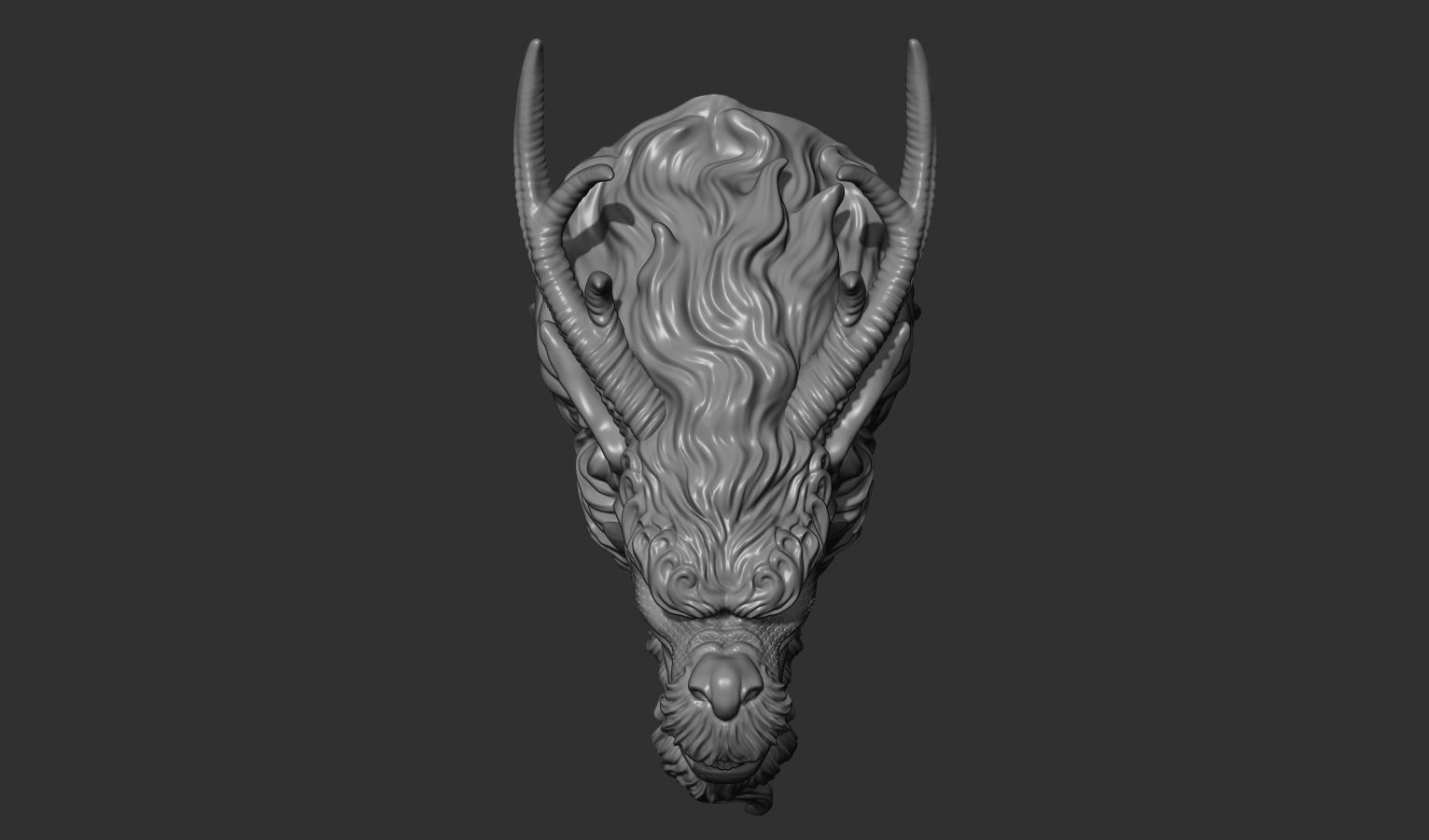 Chinese dragon head 3D print model_9