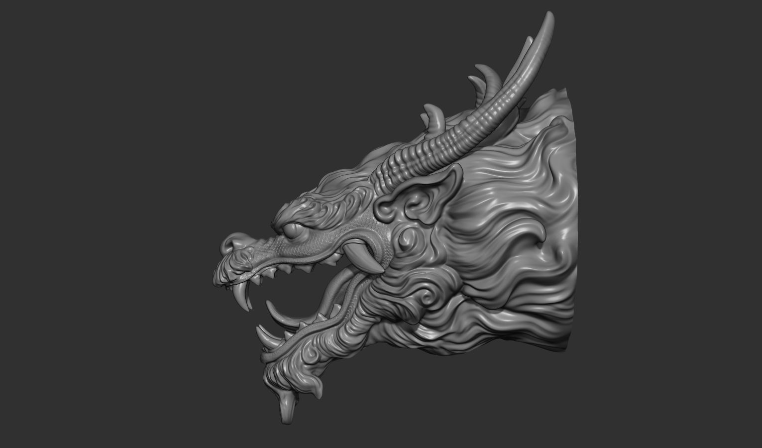 Chinese dragon head 3D print model_10