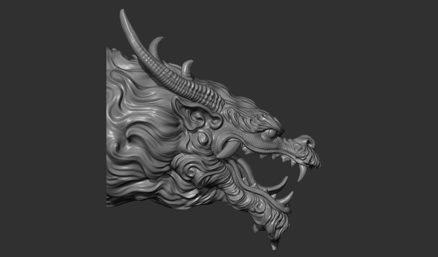 Chinese dragon head 3D print model_18