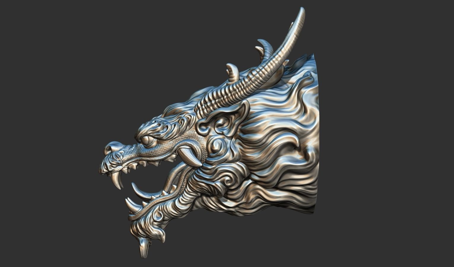 Chinese dragon head 3D print model_2