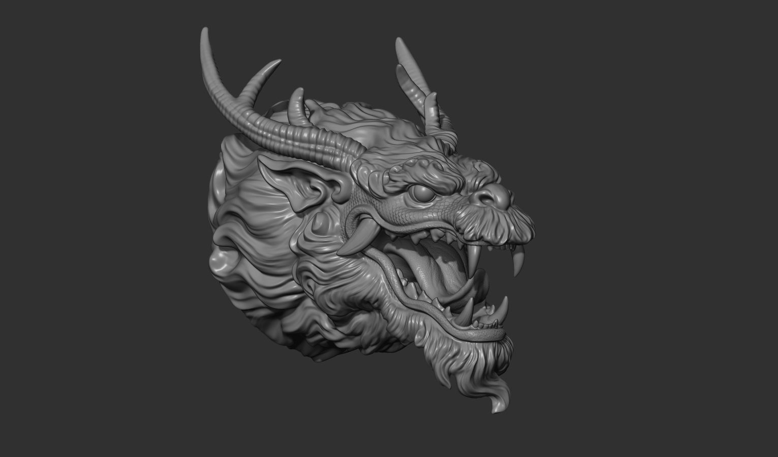 Chinese dragon head 3D print model_14