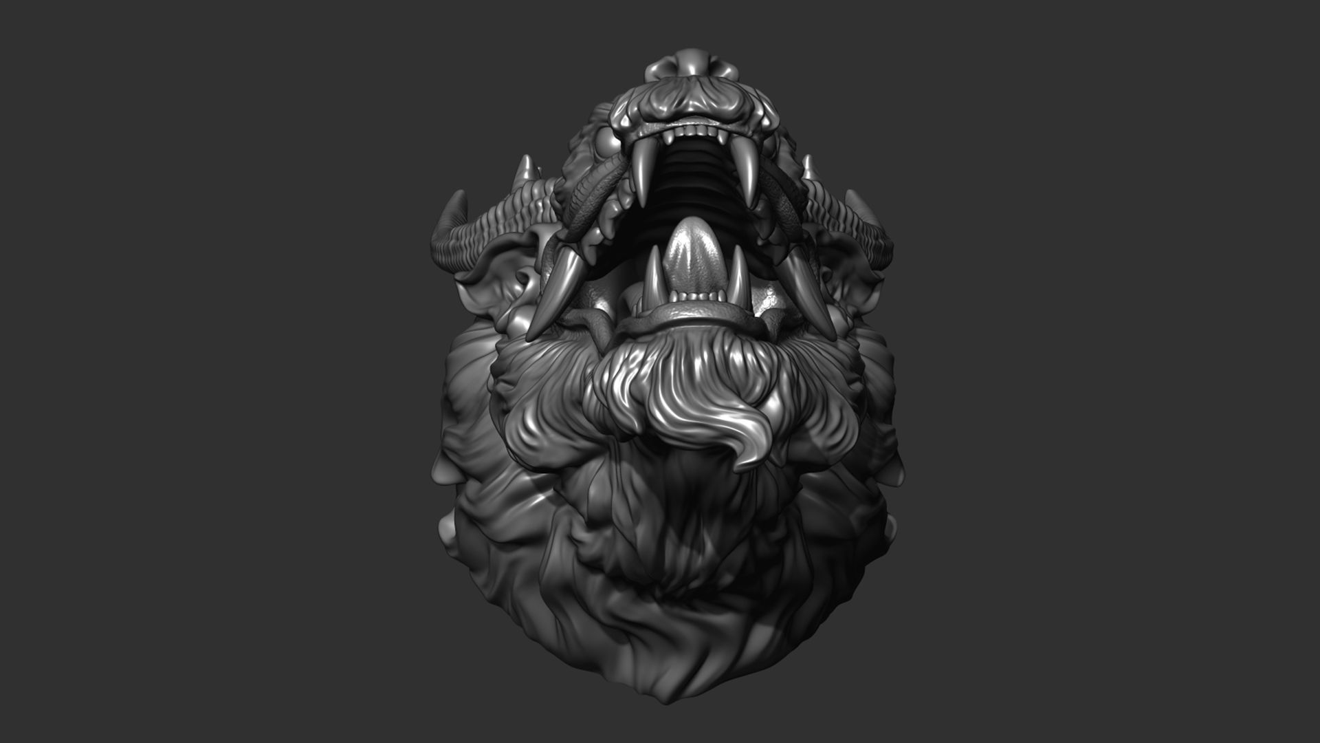 Chinese dragon head 3D print model_8