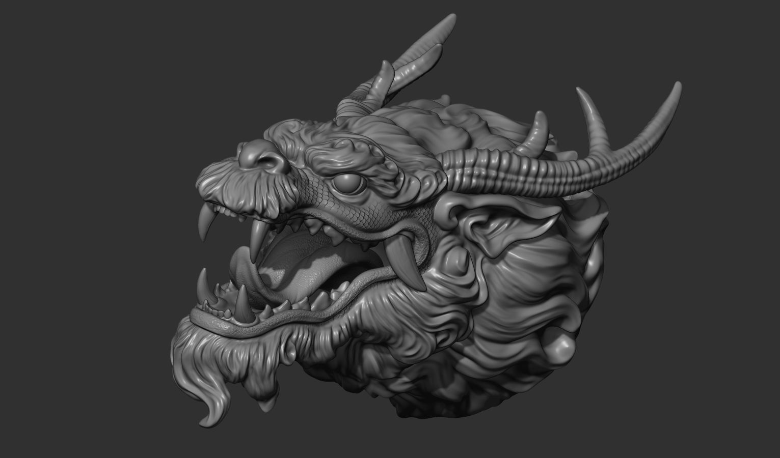 Chinese dragon head 3D print model_12