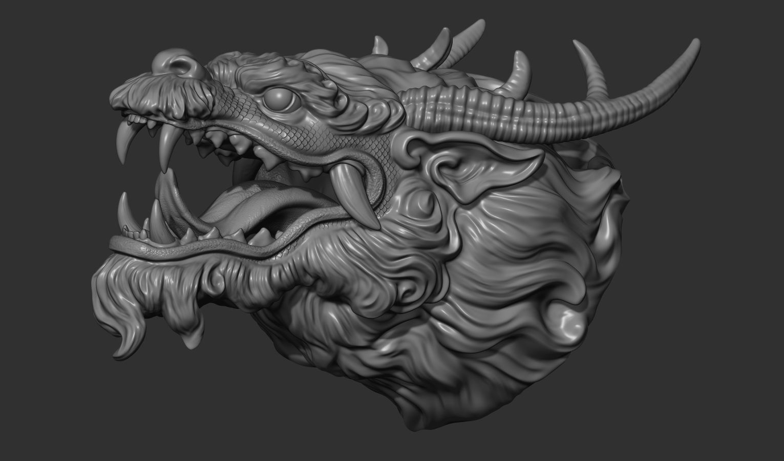 Chinese dragon head 3D print model_13