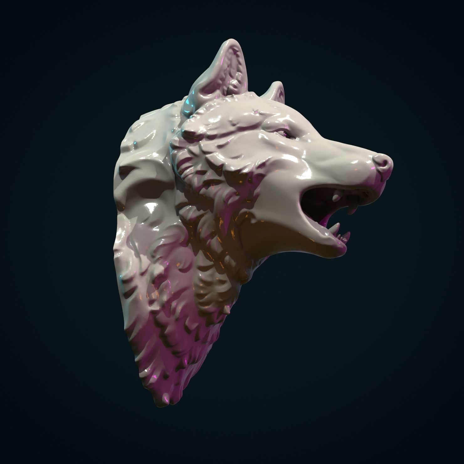 Wolf Head 3D print model_7