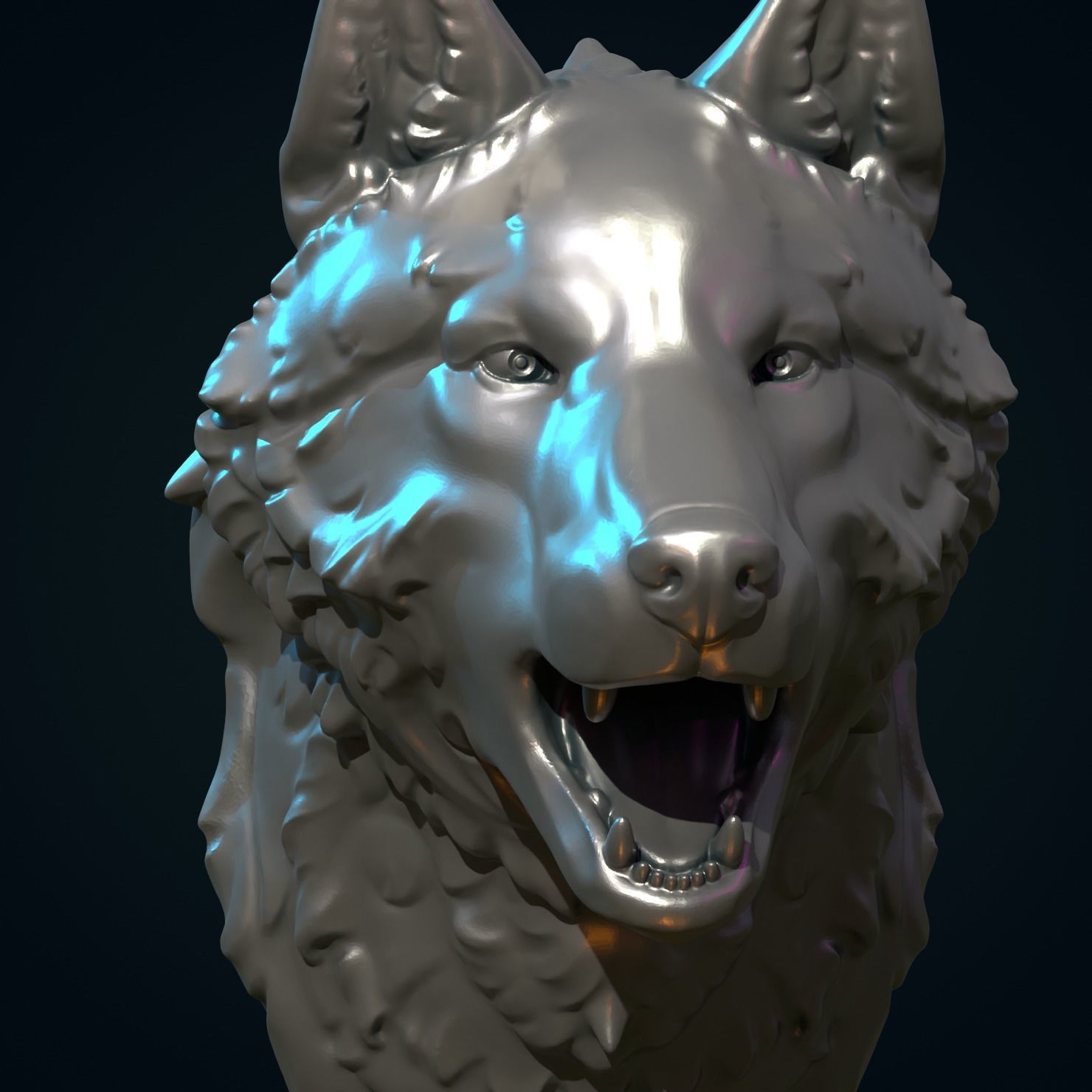 Wolf Head 3D print model_16