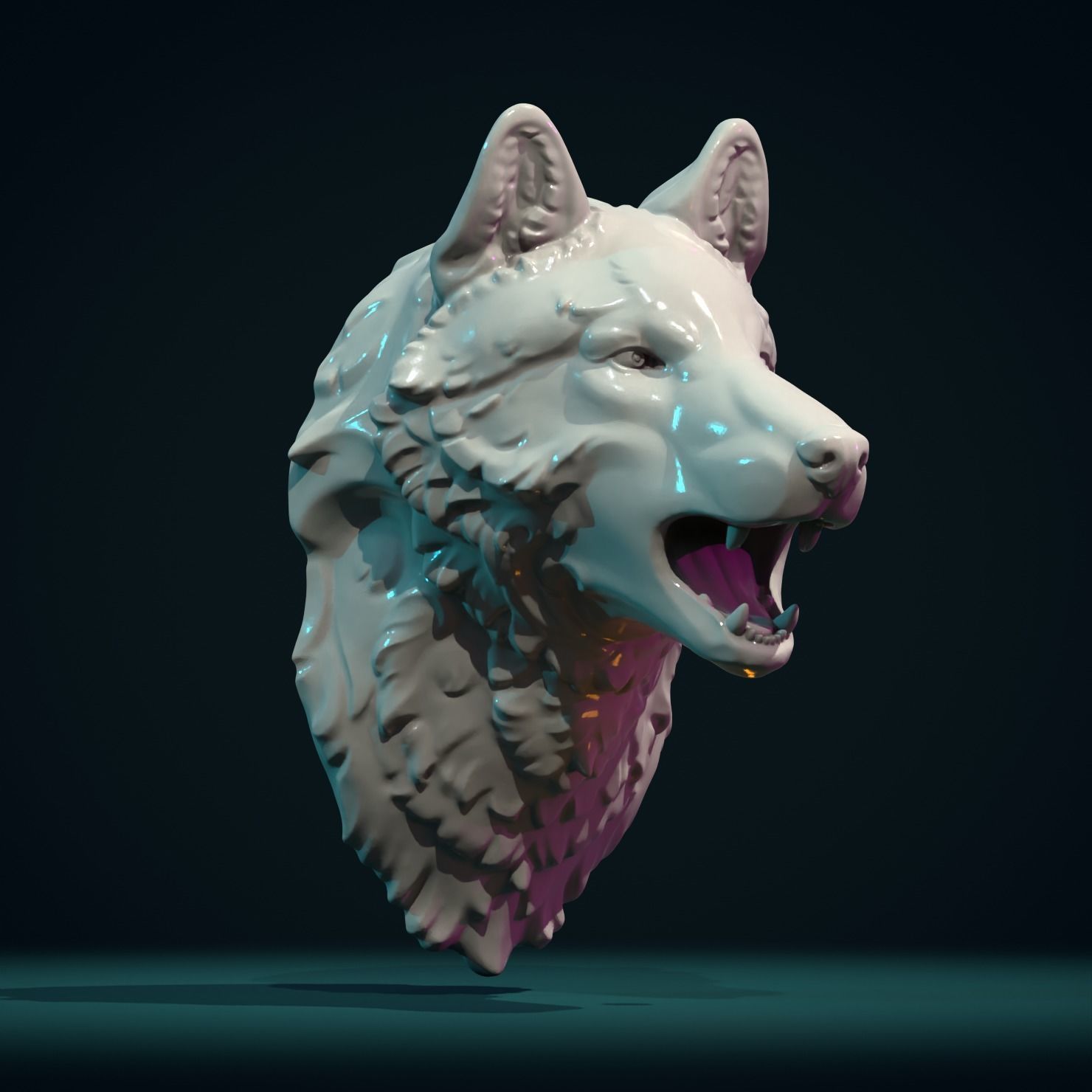 Wolf Head 3D print model_4