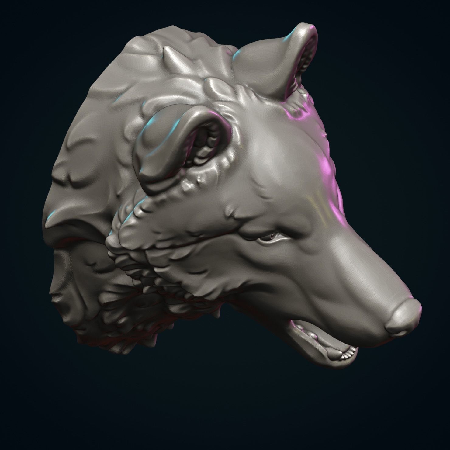 Wolf Head 3D print model_8