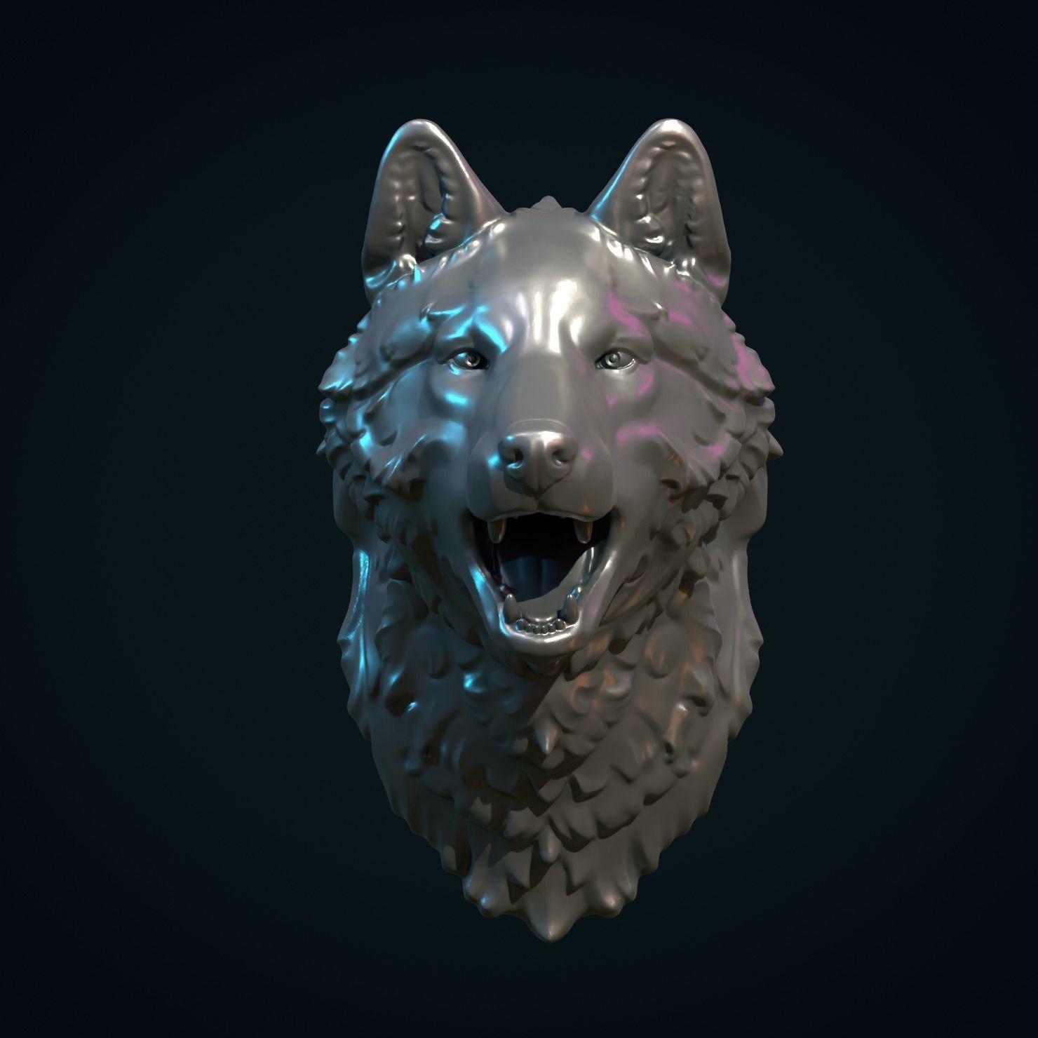 Wolf Head 3D print model_14