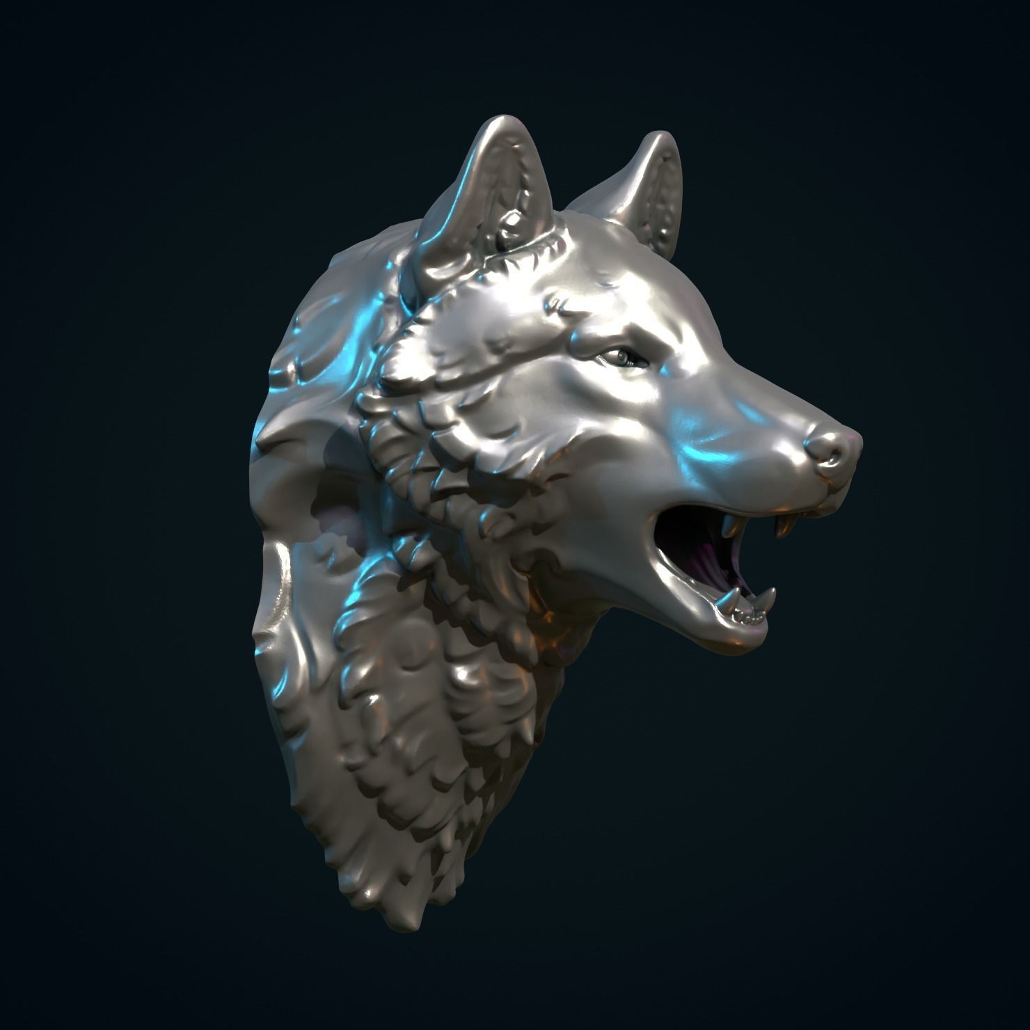 Wolf Head 3D print model_15