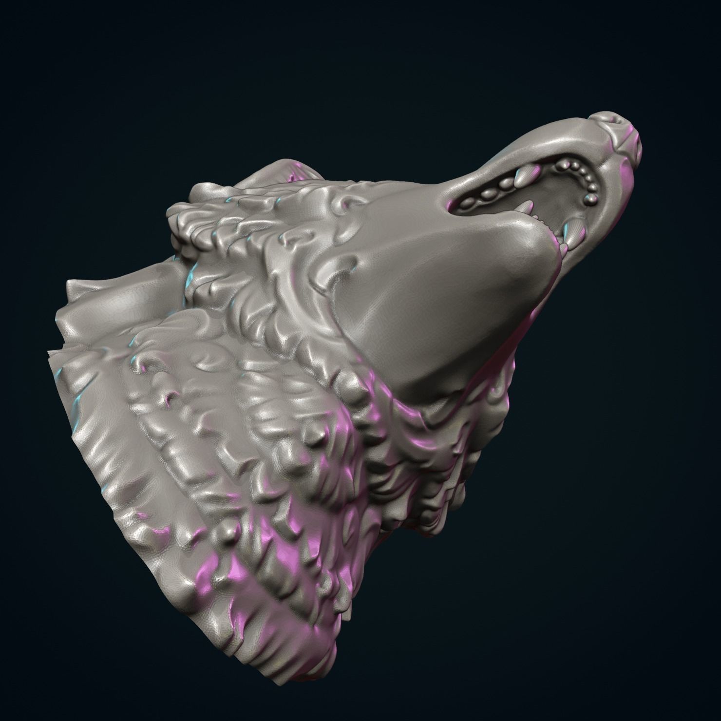 Wolf Head 3D print model_10
