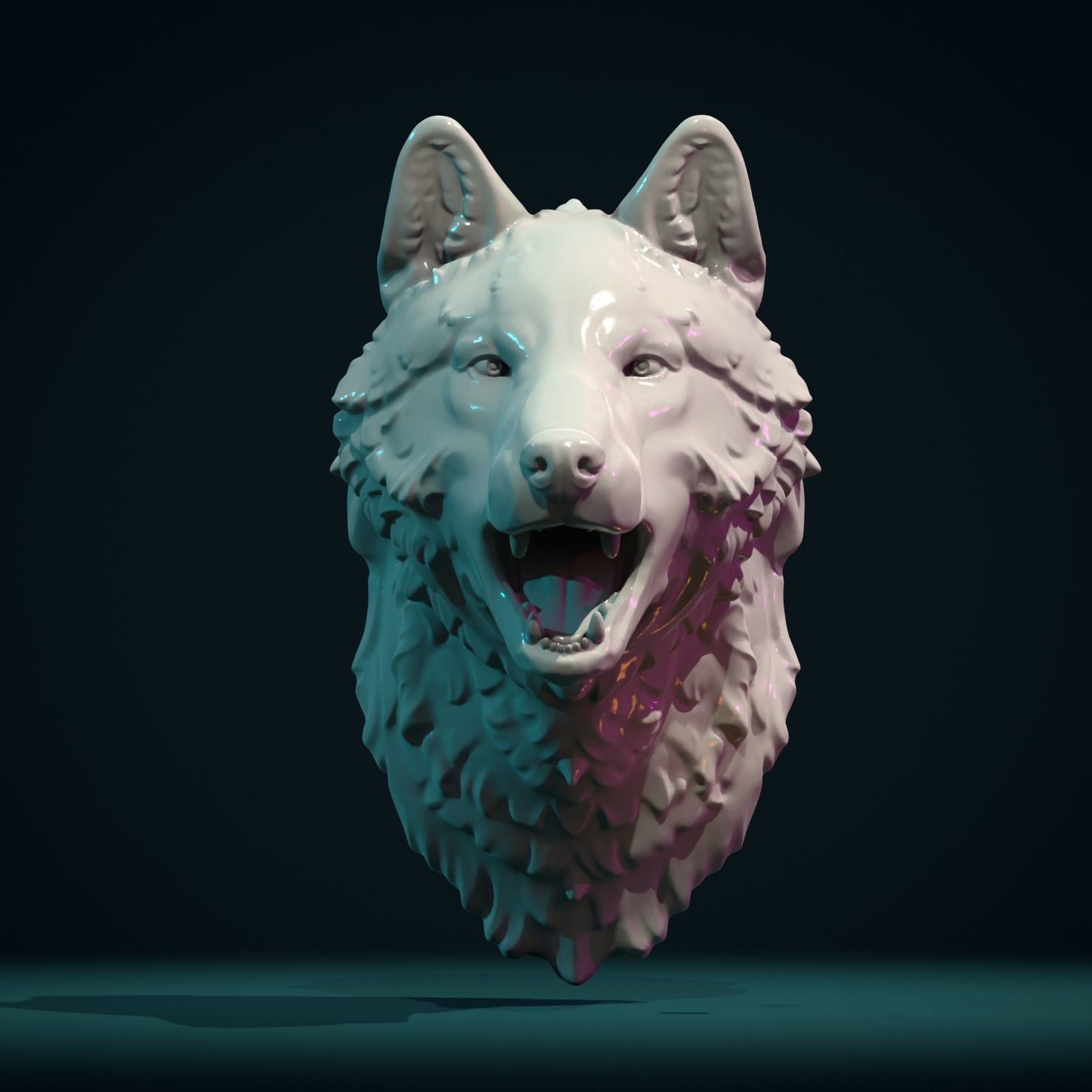 Wolf Head 3D print model_2