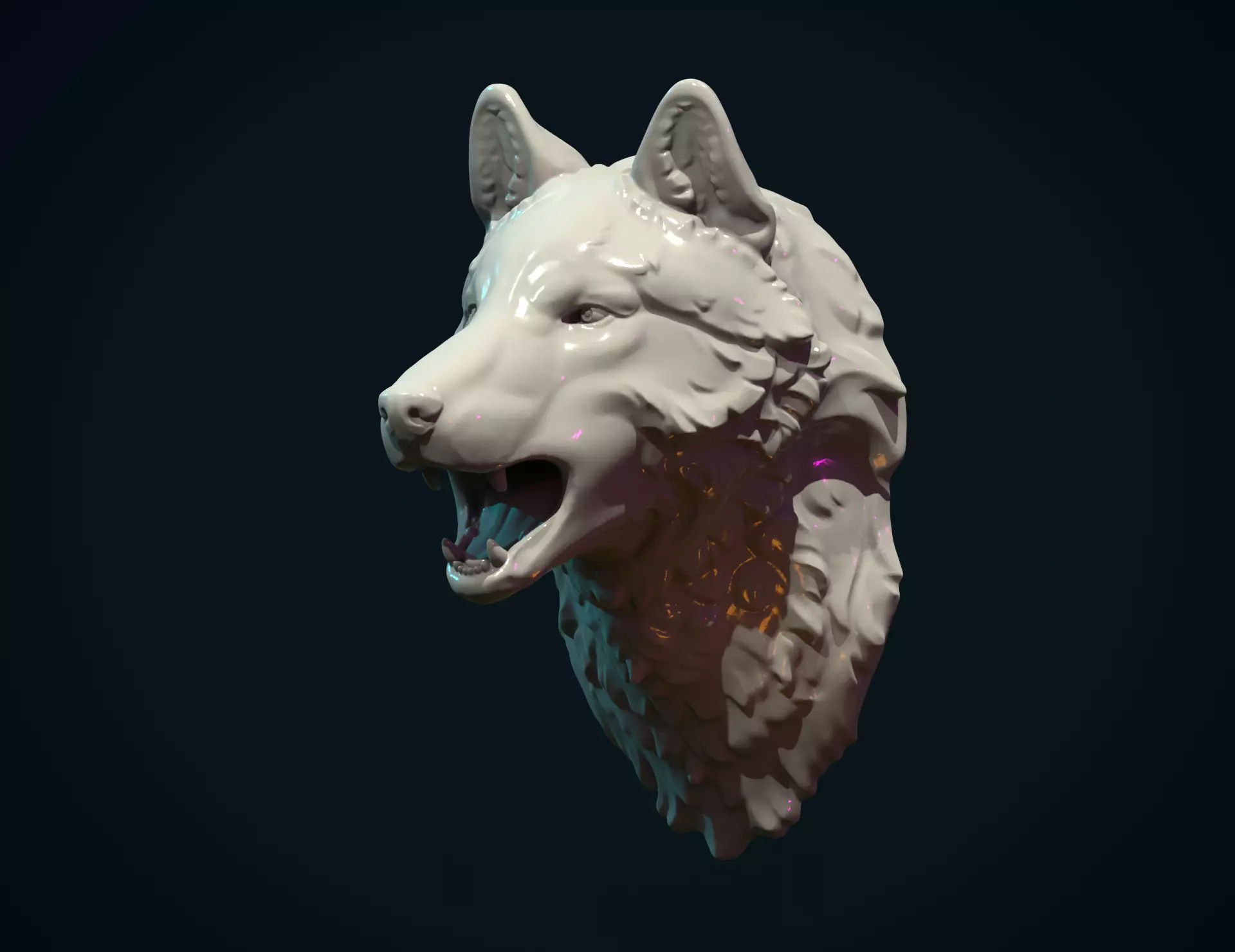 Wolf Head 3D print model_0